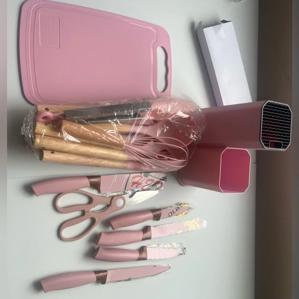 OPEN BOX..19-Piece Cooking Tools and Knives Set, Kitchen Utensils Set.